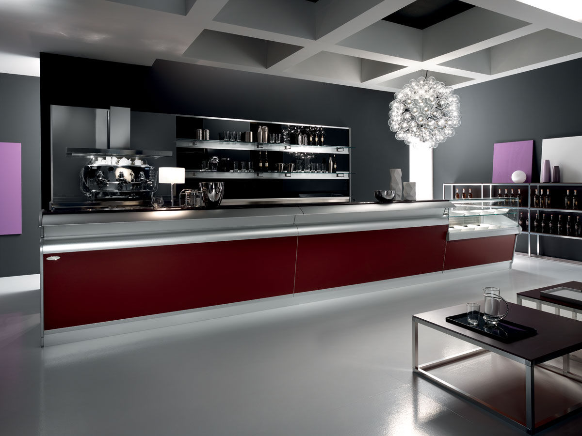Bar Counter Stainless Steel Semicircular Illuminated