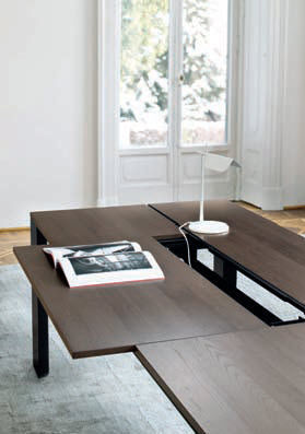 Classic boardroom table - ONO - Frezza - wooden / anodized