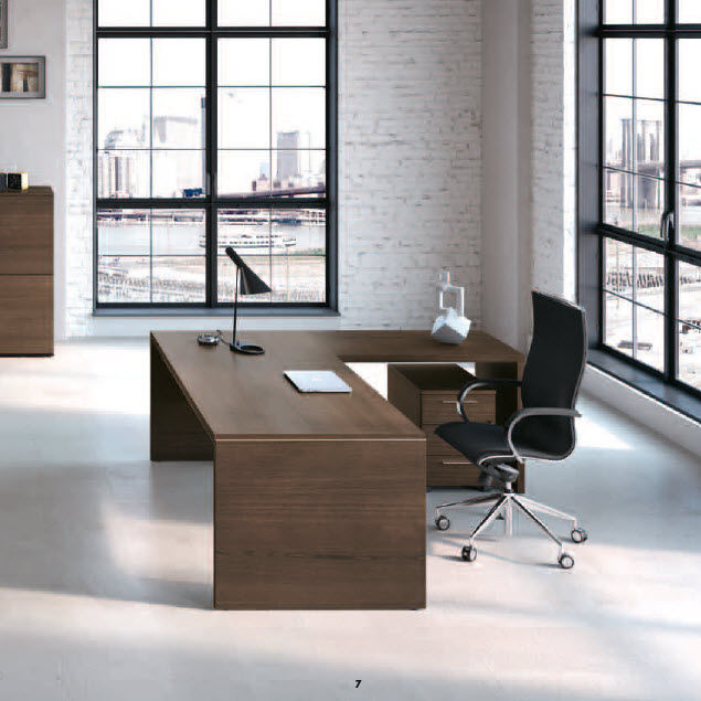 Workstation desk ASSET Frezza with post / contemporary / wooden