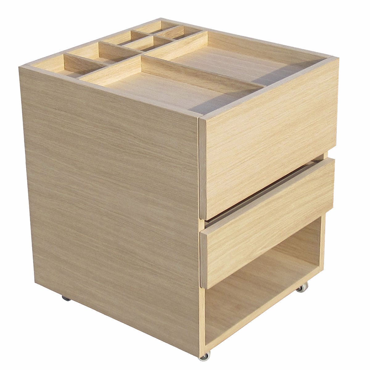 Oak Office Unit 2 Drawer On Casters Private Desk Nonjetable