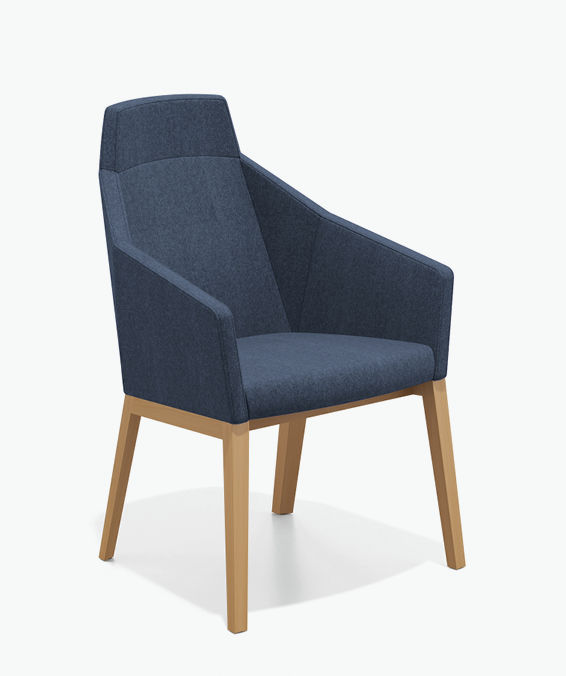 Contemporary visitor chair - PARKER II - Casala - fabric / beech base ...