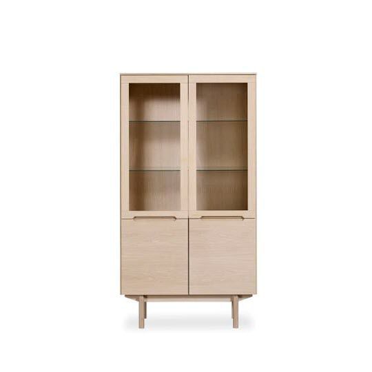 Contemporary Display Cabinet Free Standing Glass Oak 307