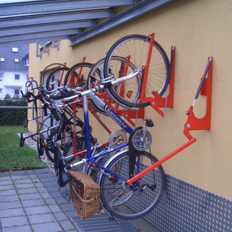Wallmounted bike rack HOPLA NORCOR MOB.URBAIN galvanized steel