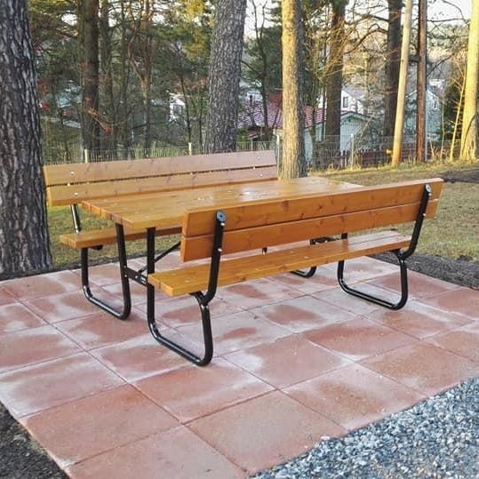 Traditional picnic table RF2593M Lappset wooden / metal base