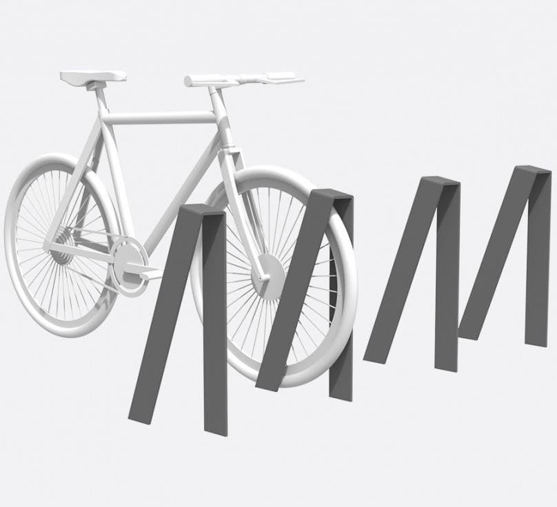 Floor Mounted Bike Rack Ufo Larus Design Steel Commercial For Public Space