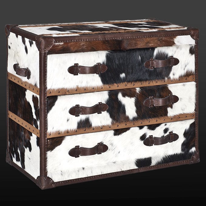 Contemporary Chest Of Drawers Leather Brown Cas Sto