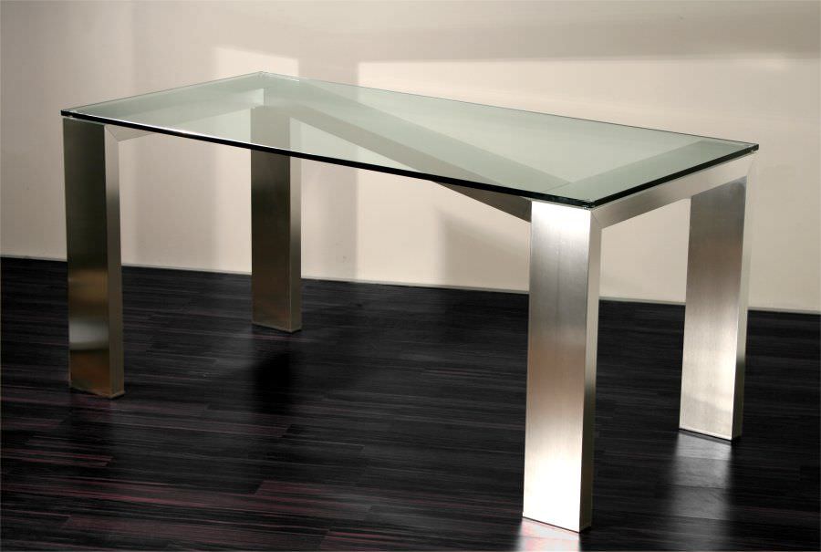 Contemporary table ZETA KAP International glass / rectangular