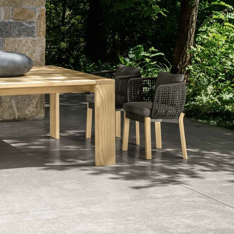 Contemporary dining chair ARGO TALENTI fabric / rope / wooden base