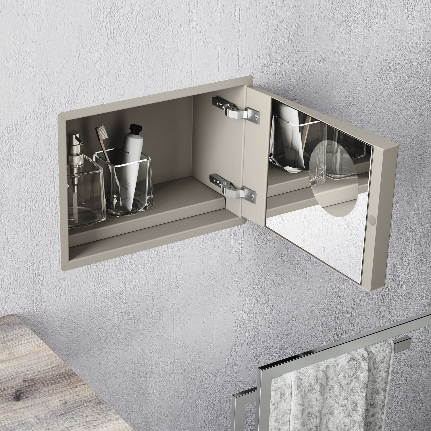 Contemporary Bathroom Cabinet My Secret Inda Stainless Steel Wall Mounted With Mirror
