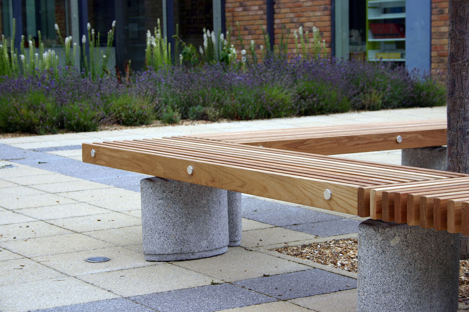 Wooden Tree Guard With Integrated Public Bench Pinewood Infant
