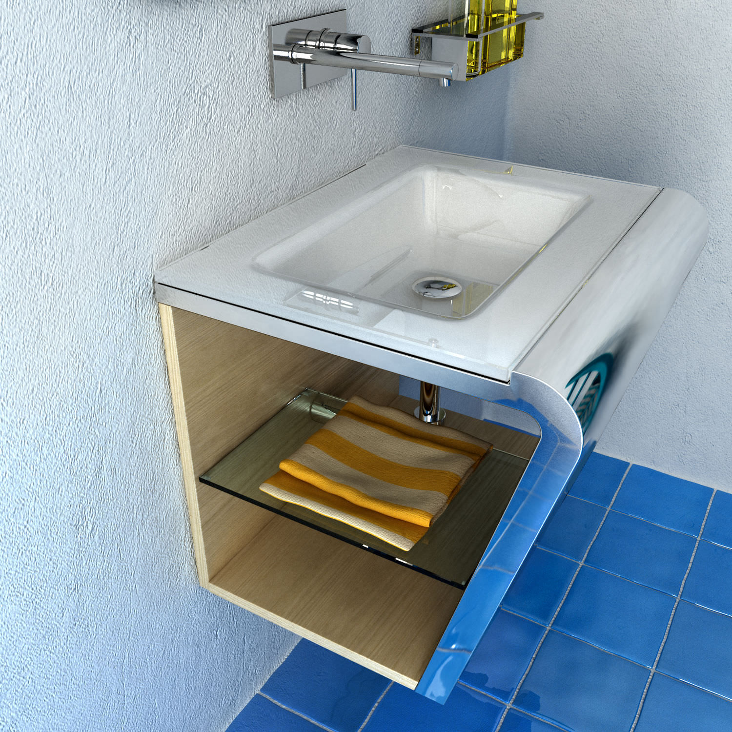Glass vanity top - SETTEMENO TOP GLASS - Componendo - stainless steel
