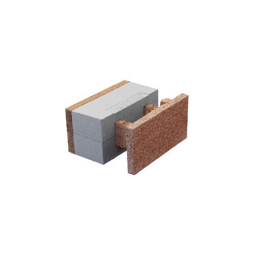 Polystyrene formwork block - H 43/15+19 - FIXOLITE - cement wood / for ...