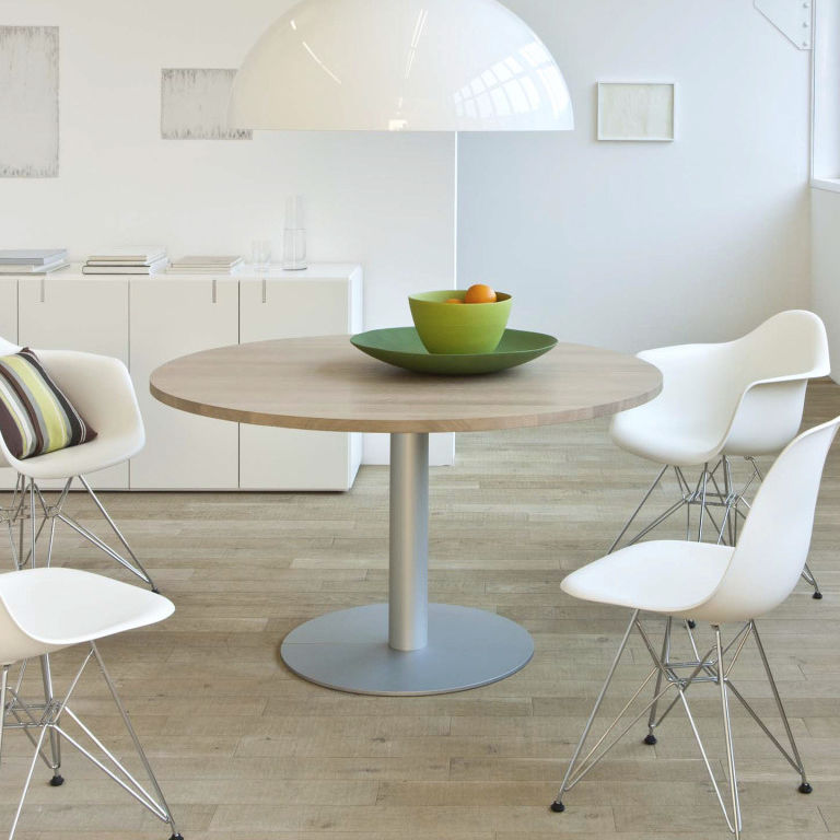 Contemporary table - RAD - Mobimex - metal / anodized aluminum base / round