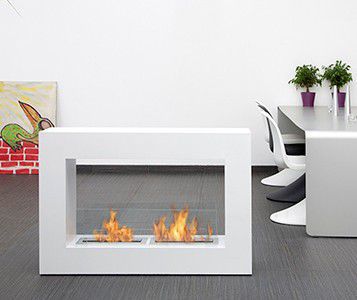 Bioethanol Fireplace Contemporary Open Hearth Double Sided