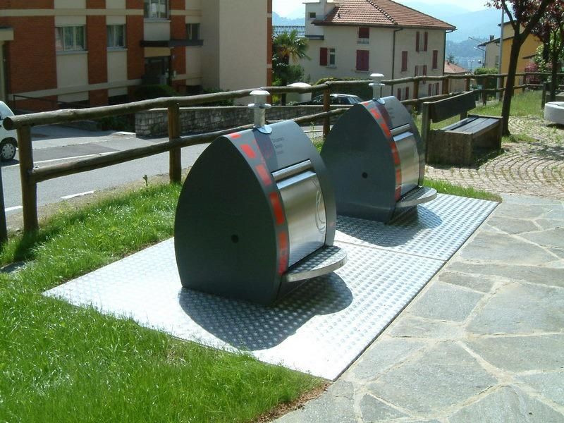 Trash can with underground receptacle ECOTOPLINE DEEP COLLECTION