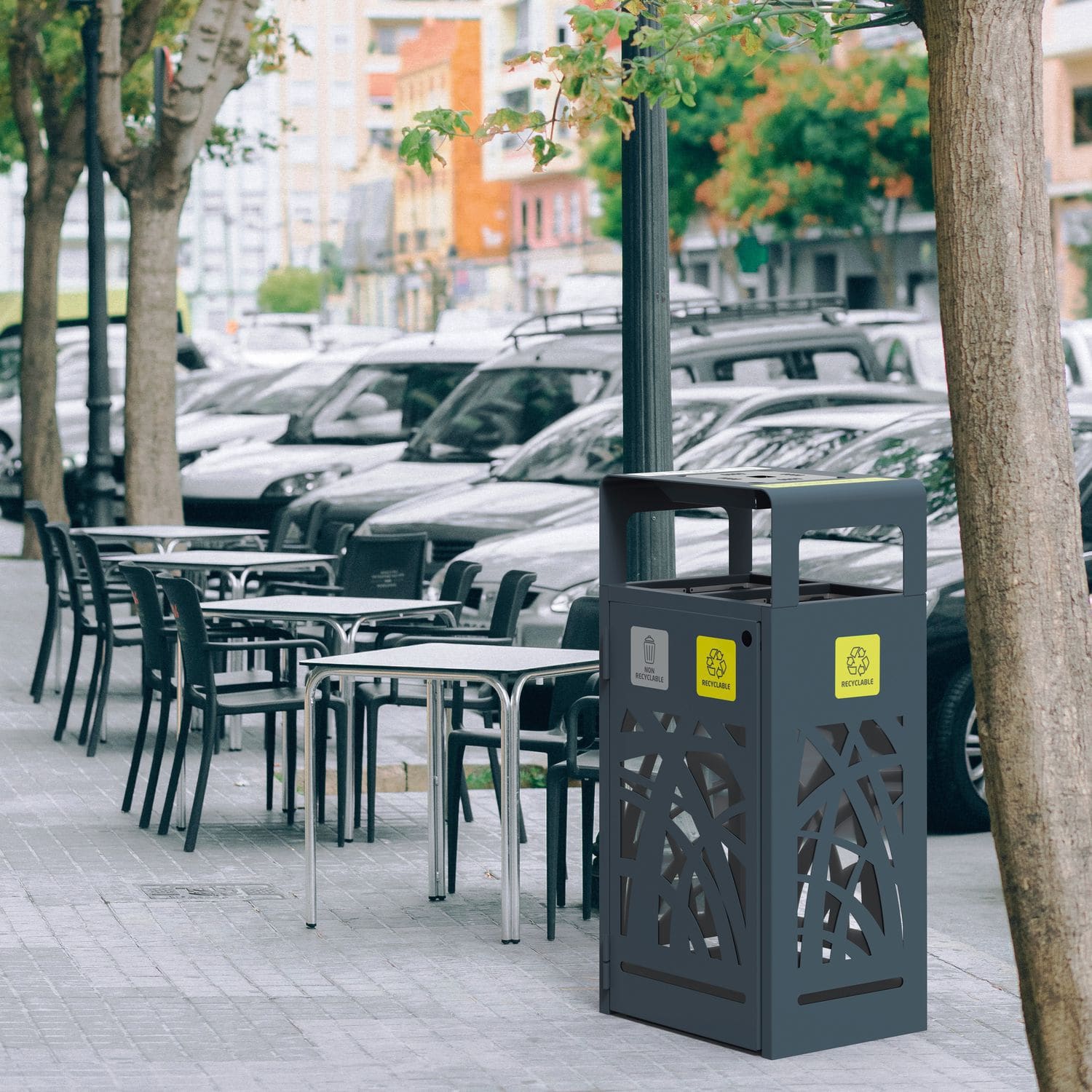 2 stream trash can - CYBEL - ROSSIGNOL - public / metal / polycarbonate