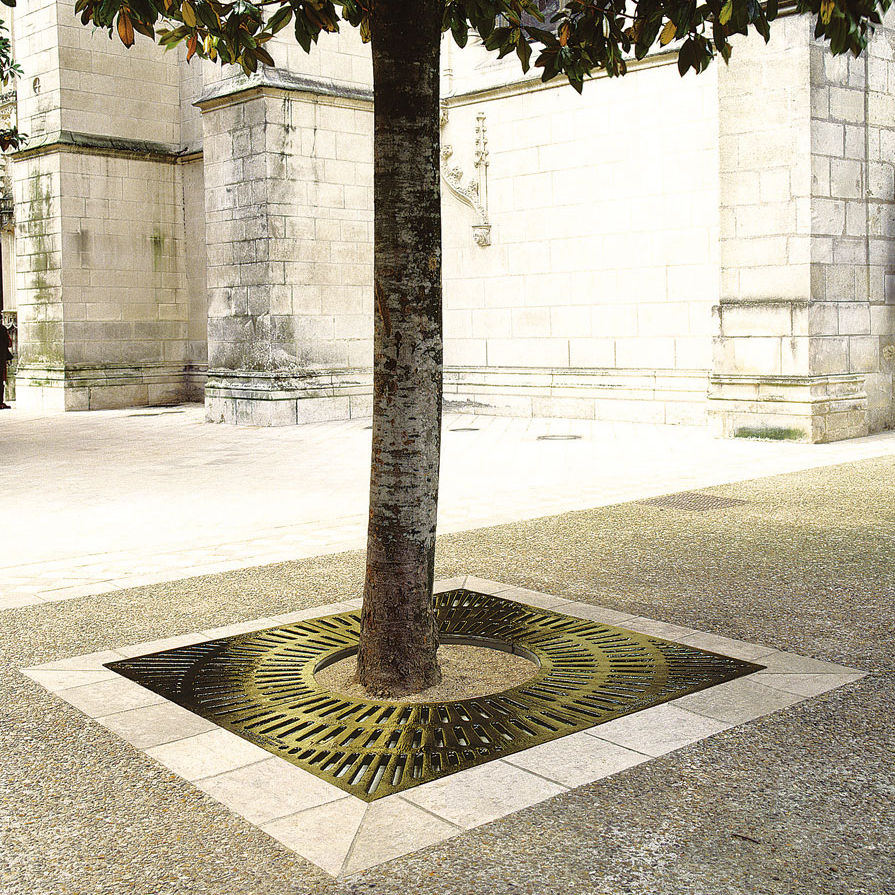 Tree Crate Section Square tree grate - COMTI - Concept Urbain - cast iron / galvanised steel