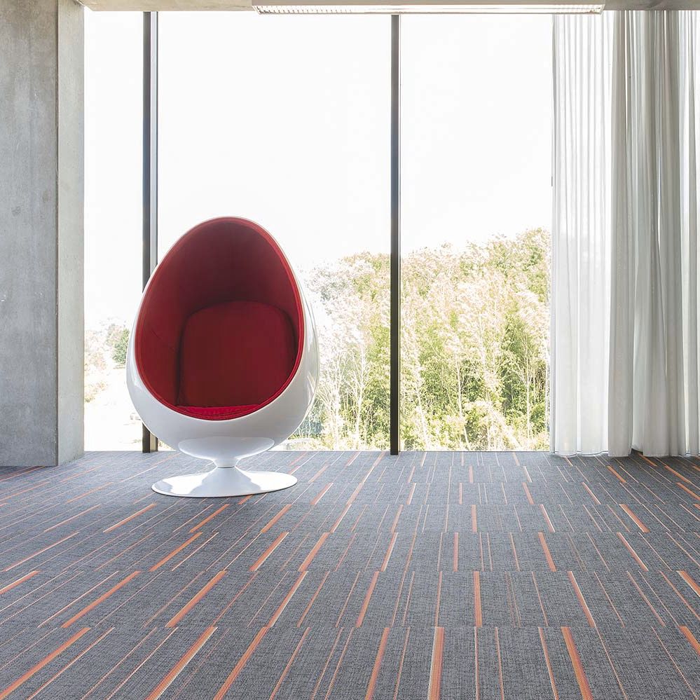 Tile flooring STRIPES MOONLESS NIGHT ORANGE 2TEC2 synthetic