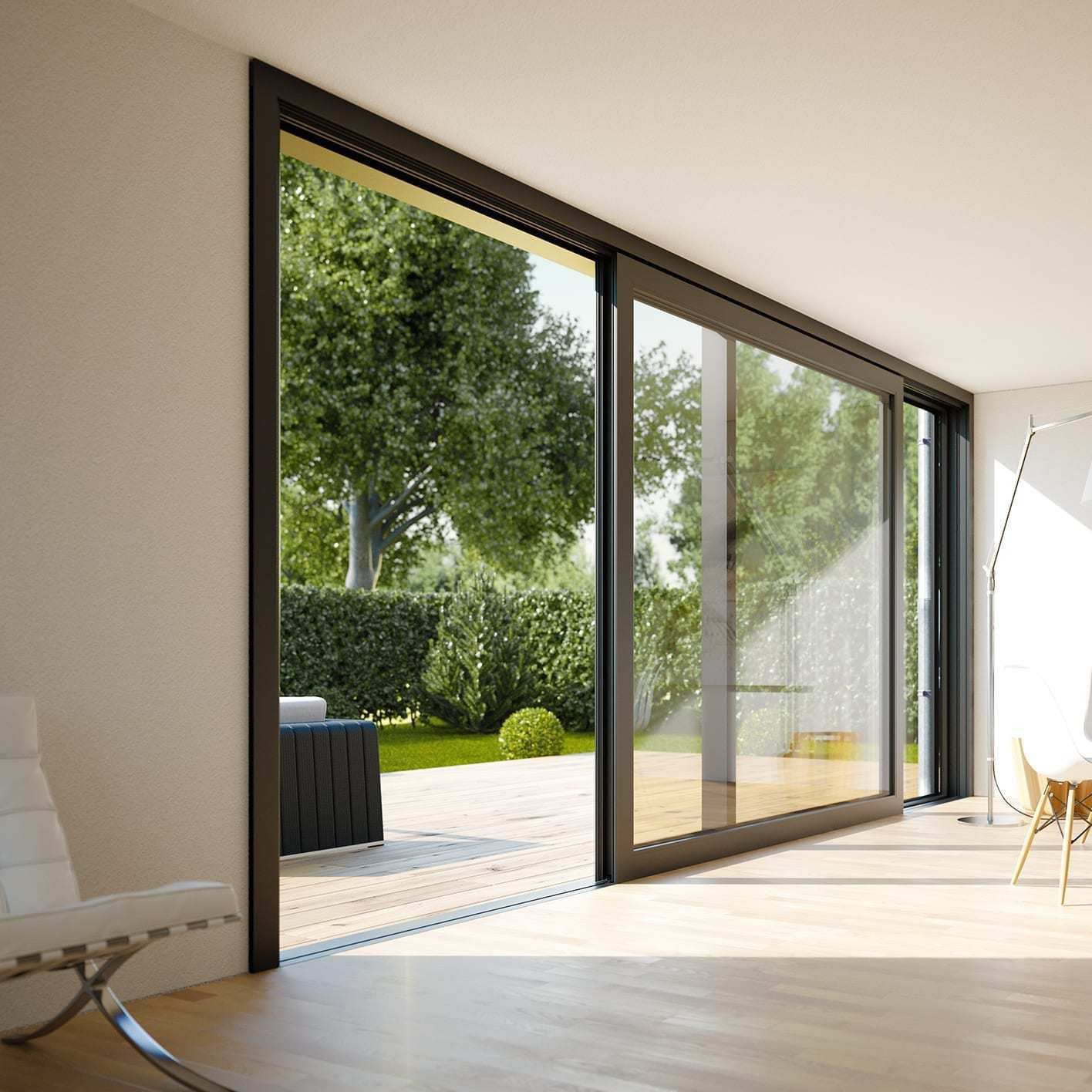 Liftandslide patio door LUX Trocal aluminum / PVC / tripleglazed