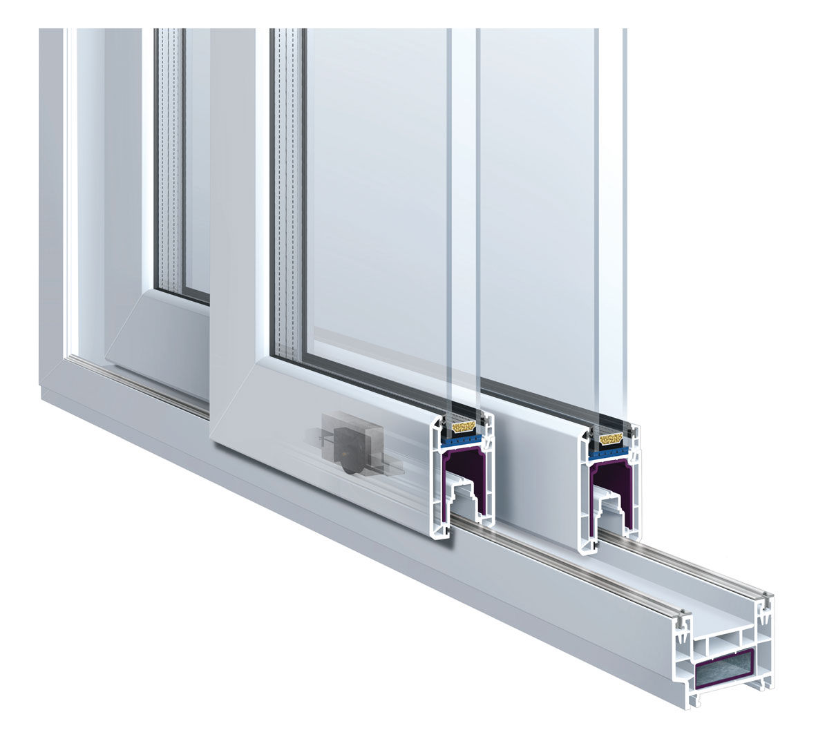 Sliding Patio Door Aluminum Double Glazed Premiline Trocal