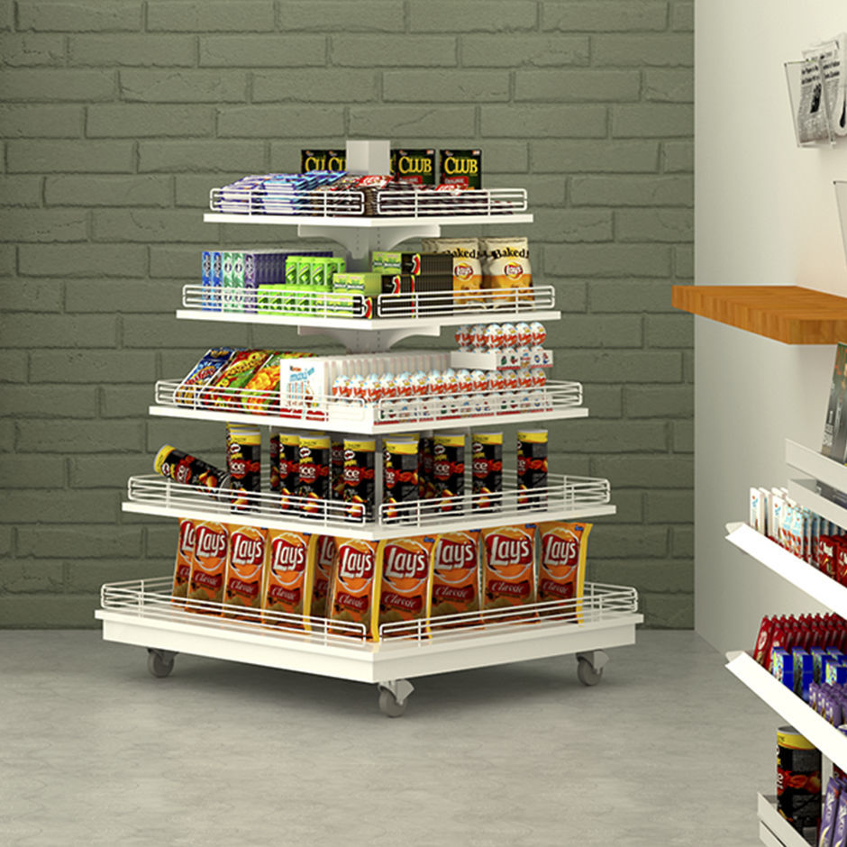Food Display Rack Set Food display rack - MAFIROL - free-standing / 4-shelf / on casters