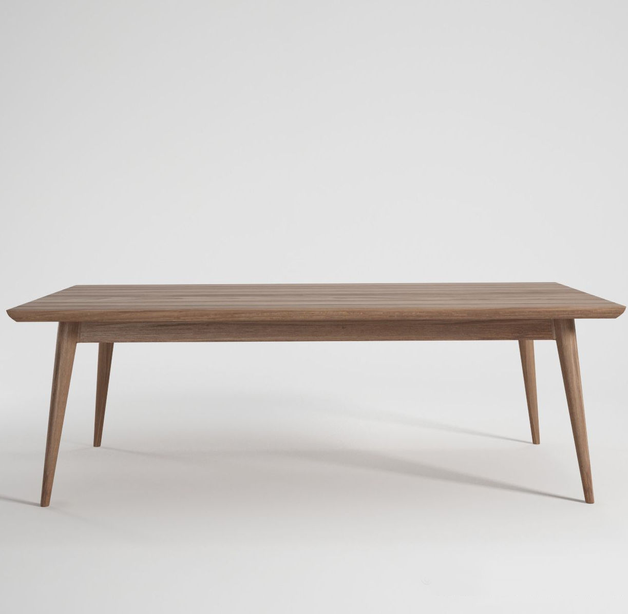 Contemporary coffee table VINTAGE Karpenter teak / solid wood base / rectangular