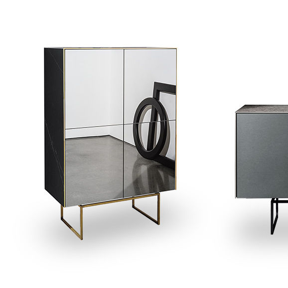 High sideboard - MAGDA - Sovet Italia - contemporary / metal / marble
