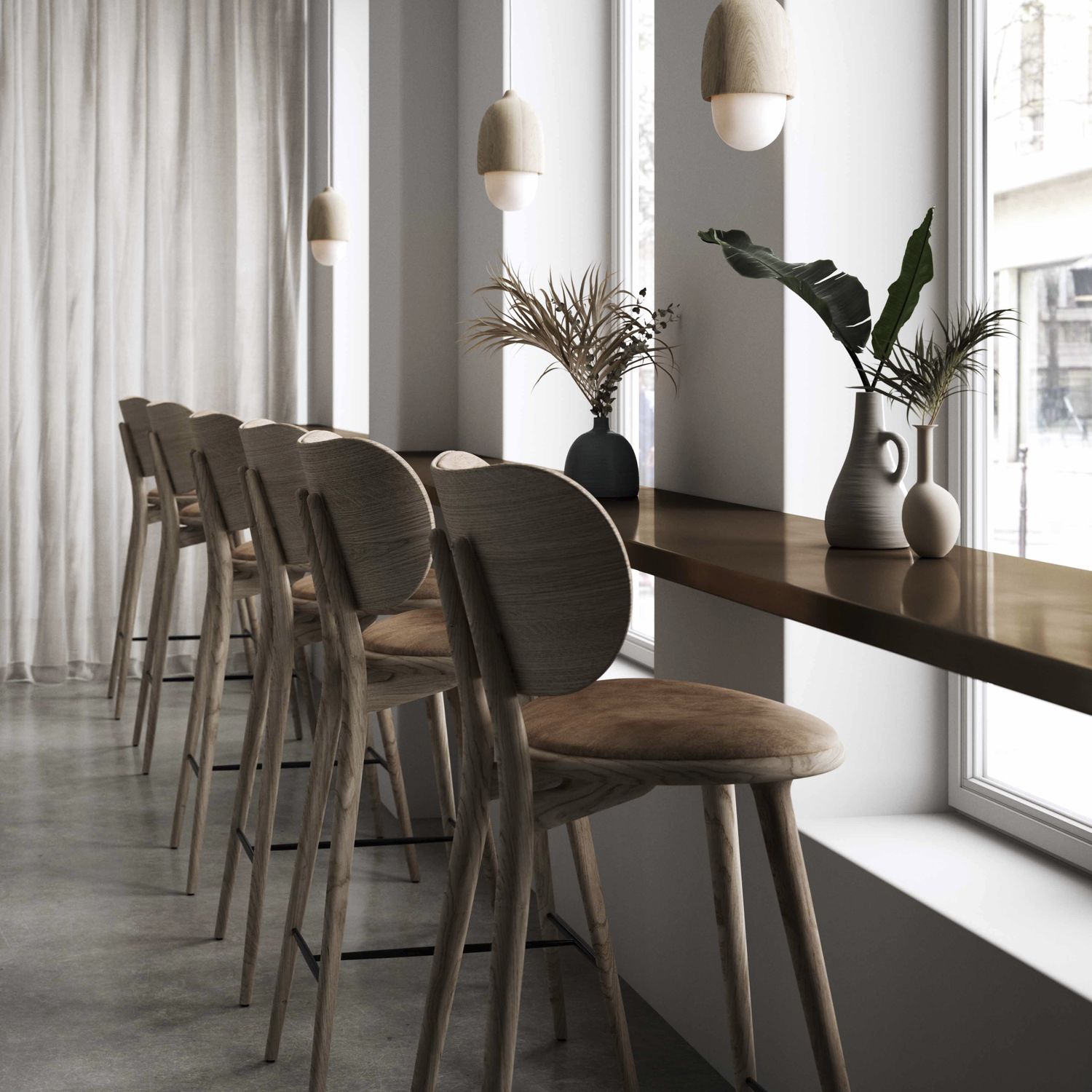 Contemporary bar chair - 012 series - Mater Design - indoor / leather ...