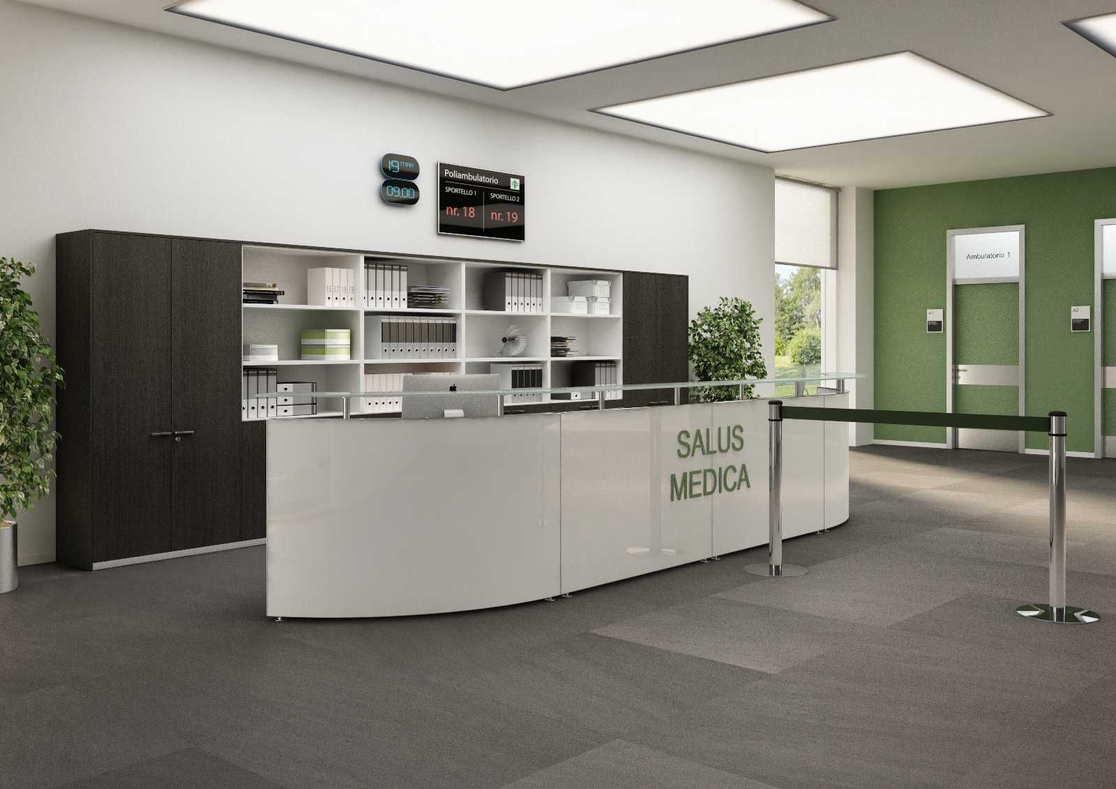 Modular reception desk RECEPTION Bralco semicircular / lacquered