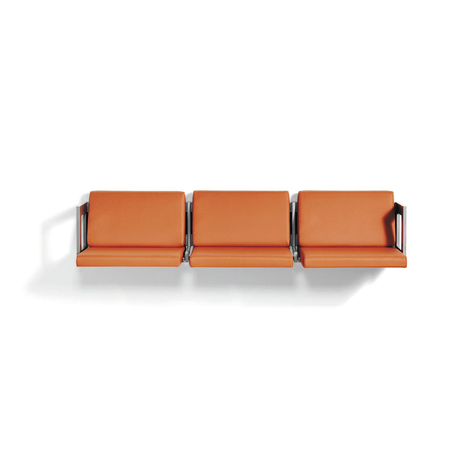 Public Bench Contemporary Leather Wall Mounted Seatdown By