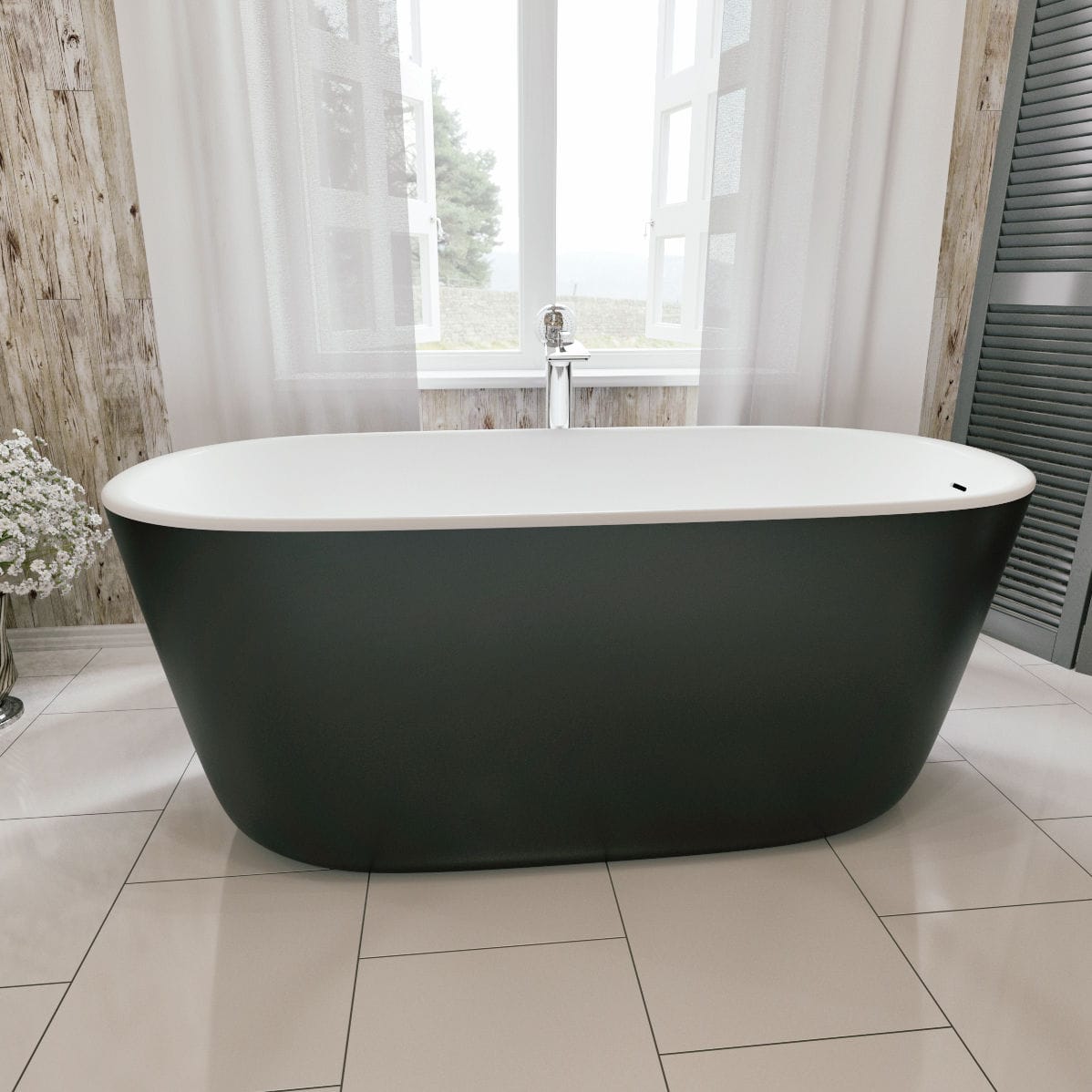 Oval bathtub - LULLABY-MINI-BLCK-WHT™ - Aquatica Marmite SP. Z.o.o ...