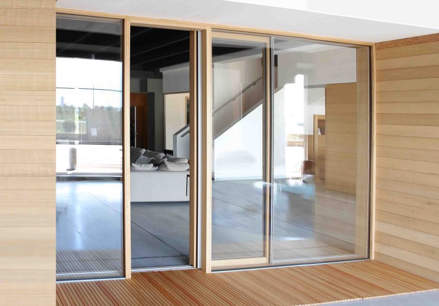 Sliding French Door Linea Light Isamserramenti Wooden Double Glazed - French Doors Without Glass Sliding French Door Linea Light Isamserramenti Wooden Double Glazed - French Doors Without Glass