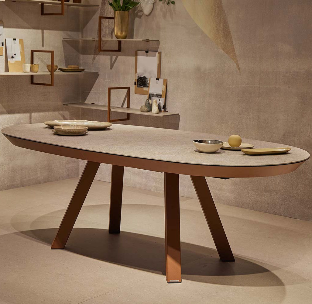 Contemporary dining table - ESLA - MOBLIBERICA - ceramic / metal base ...