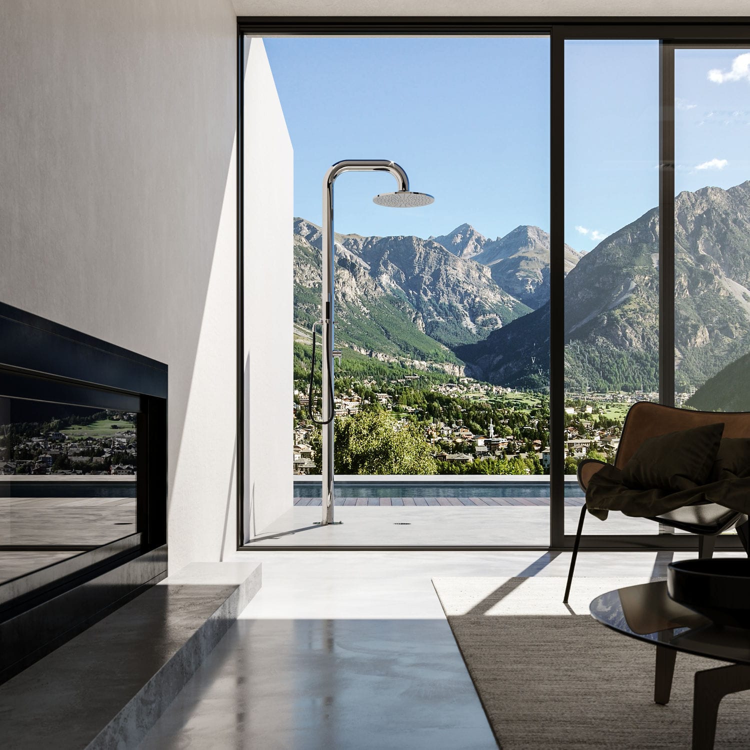 Stainless steel outdoor shower - BOSS WIDE SHOWER: BW76.ME - Fontealta ...