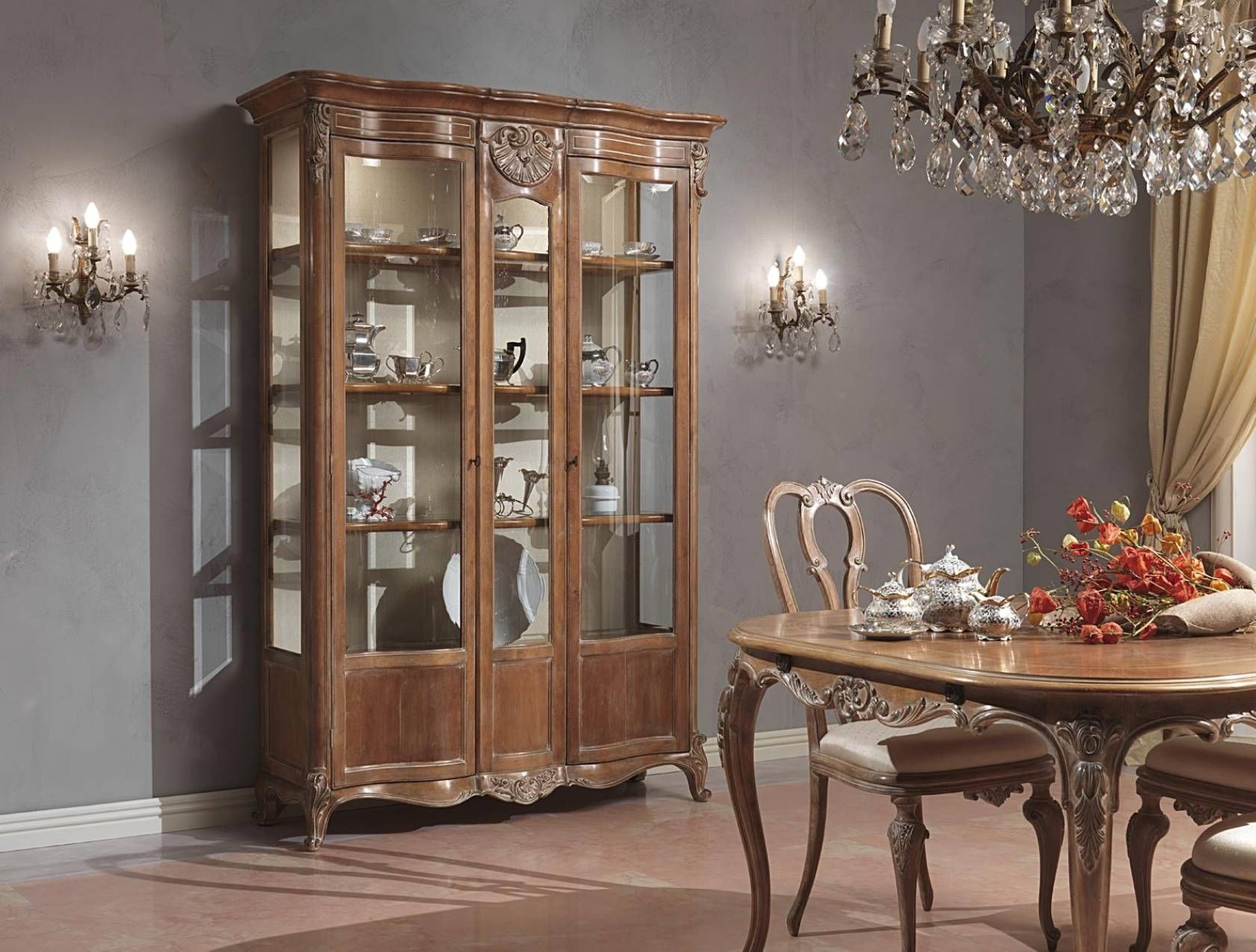 Classic china cabinet - PARIS - VIMERCATI MEDA LUXURY CLASSIC FURNITURE -  wooden / glass, image size:1680x1274