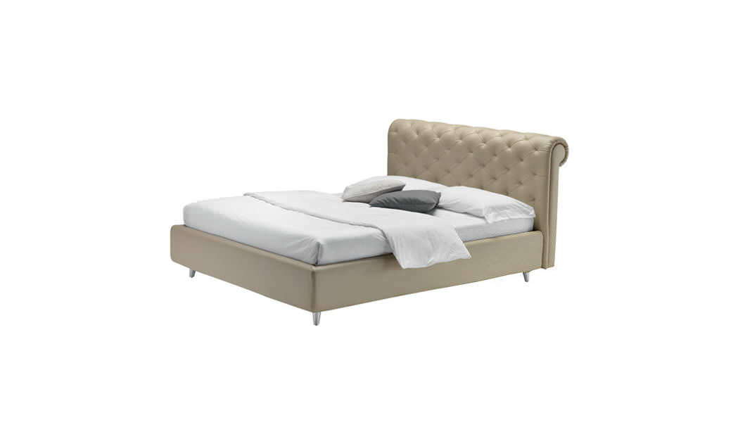 Double Bed Paris Noctis Contemporary Upholstered Leather Double Bed Paris Noctis, Greensburg King Panel Bed Frame