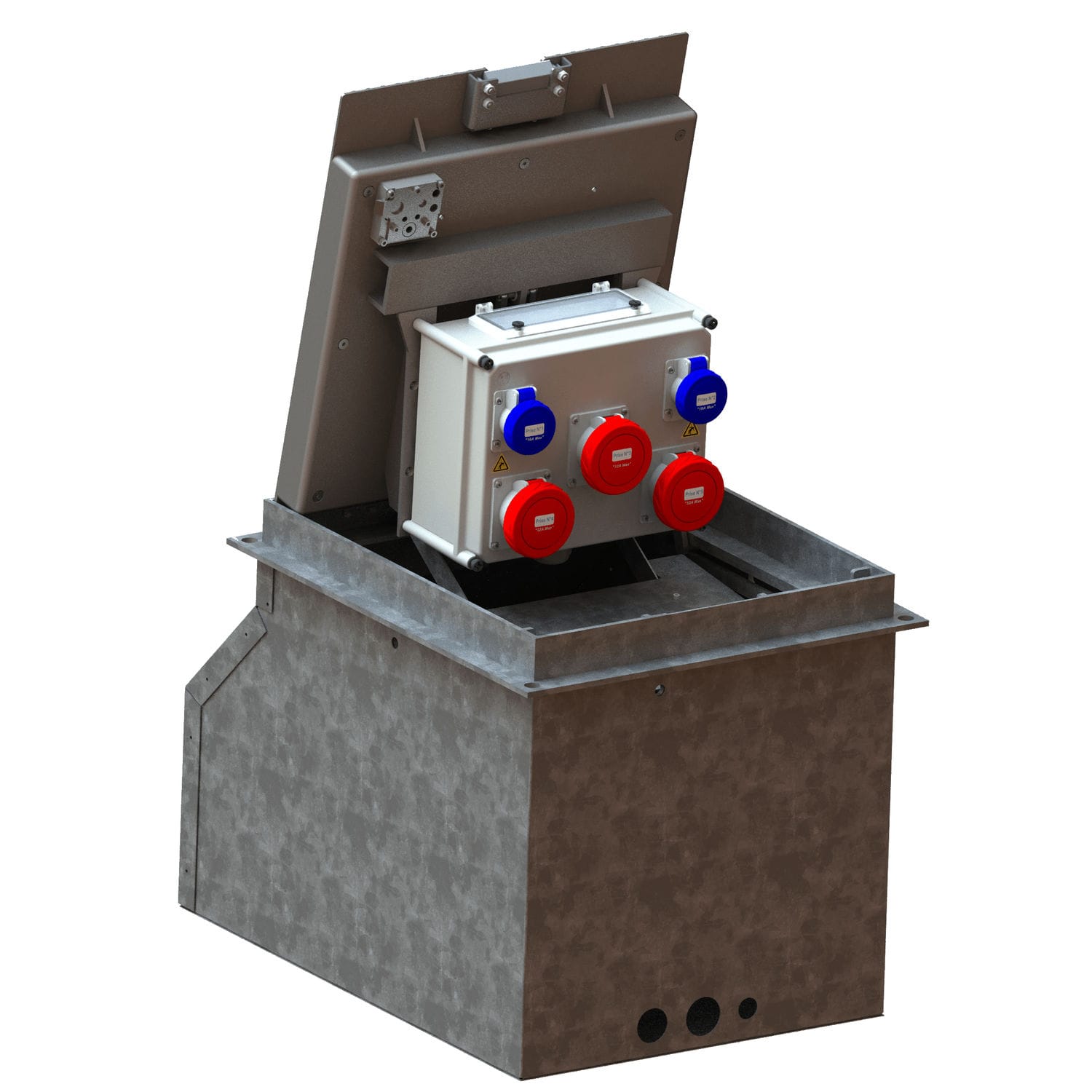 Electrical distribution bollard MTI DBT galvanized steel