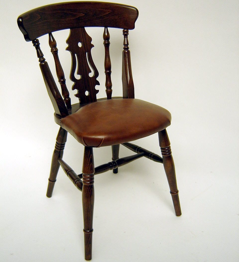 Traditional chair Fiddle Kingsgate Furniture ltd leather / wooden