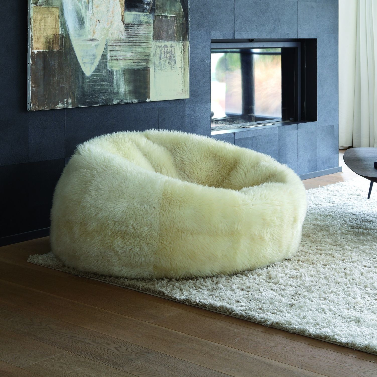 Contemporary bean bag Beanbag PH Collection sheepskin / white