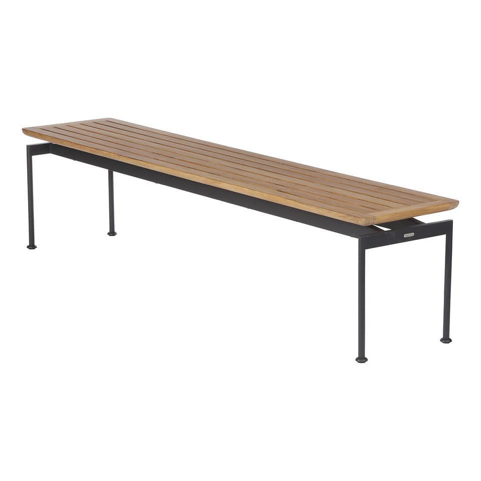 Contemporary bench - Layout - Barlow Tyrie - teak / powder-coated steel ...