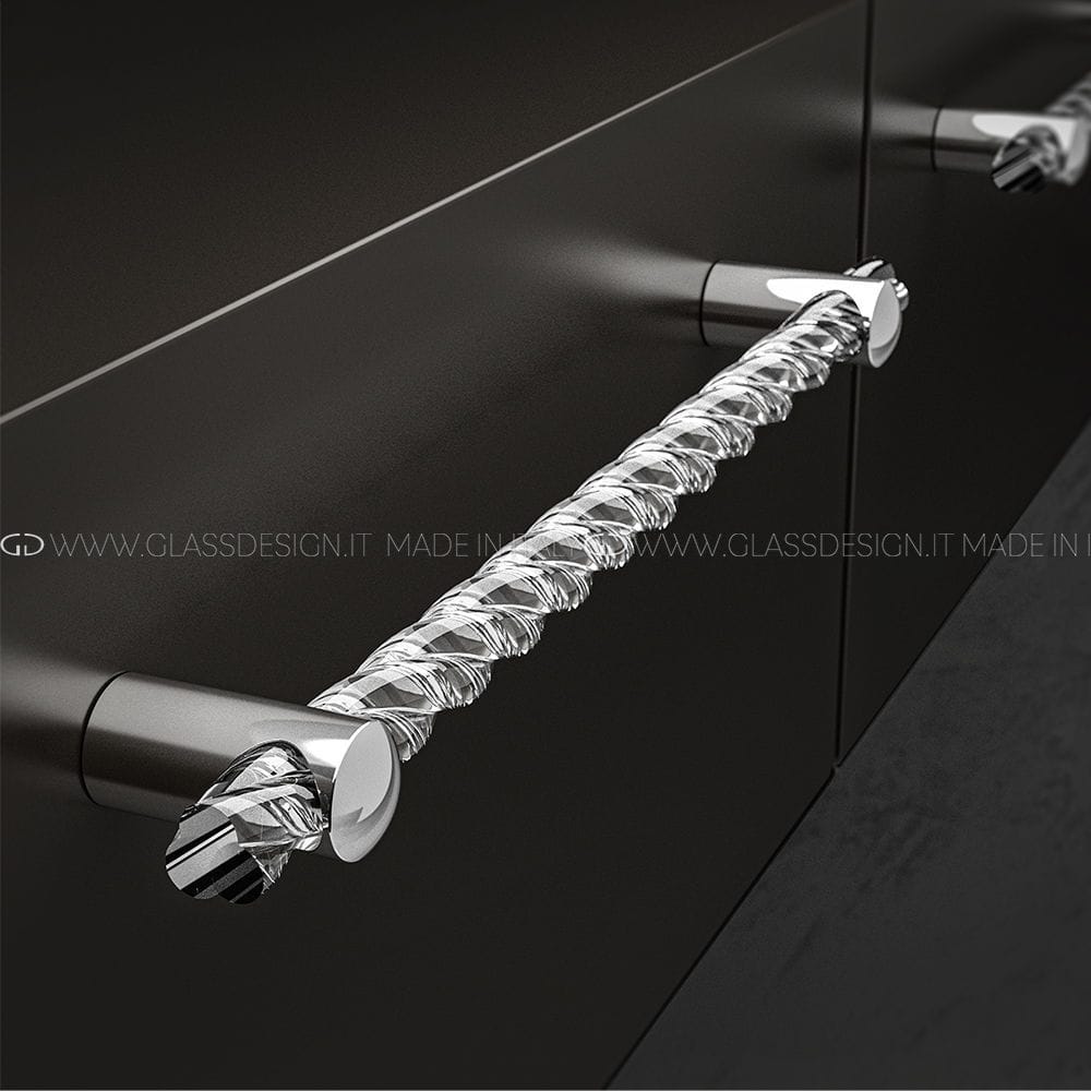 Chromeplated brass furniture handle Torcé GLASS DESIGN Srl