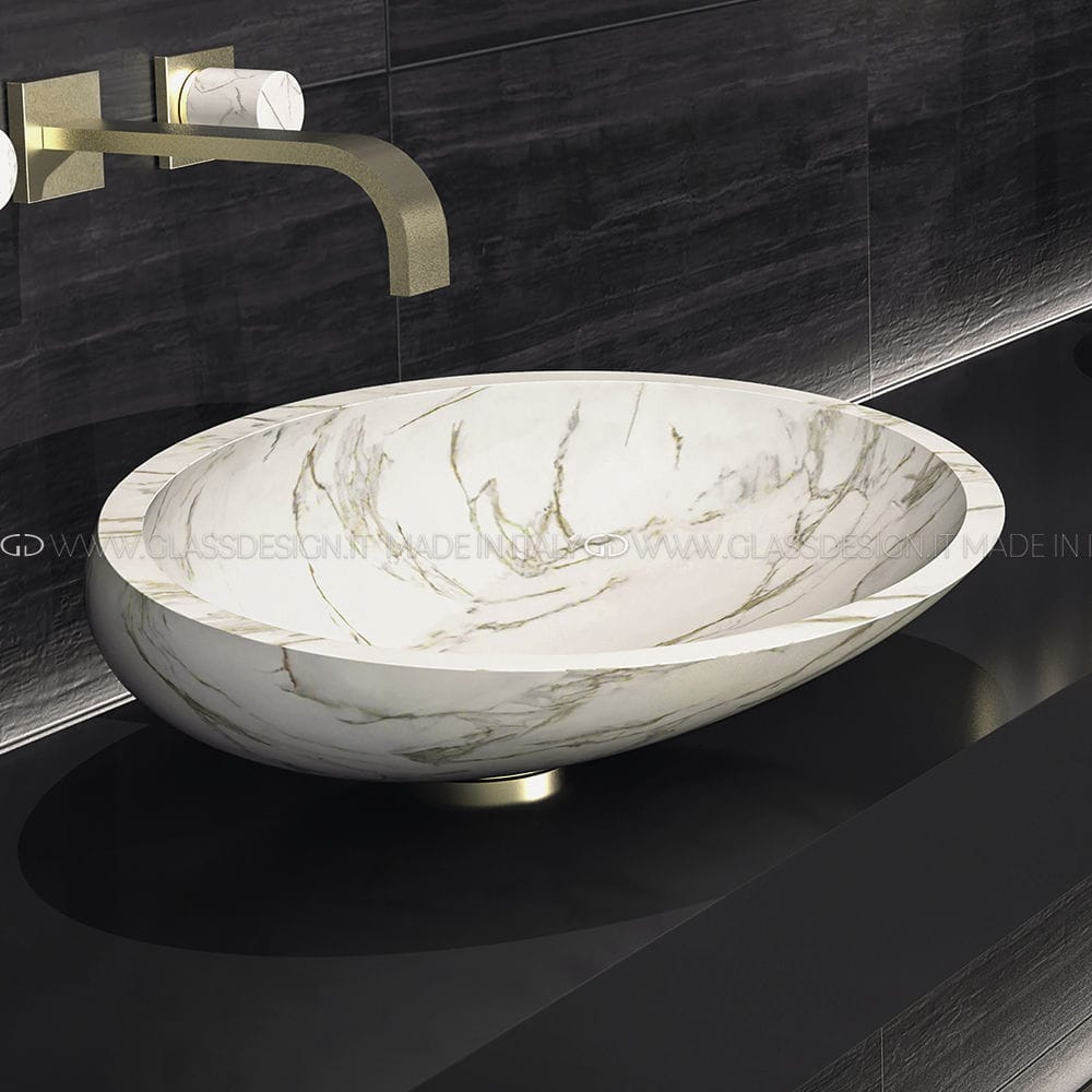 Countertop washbasin Kool Max GLASS DESIGN Srl marble
