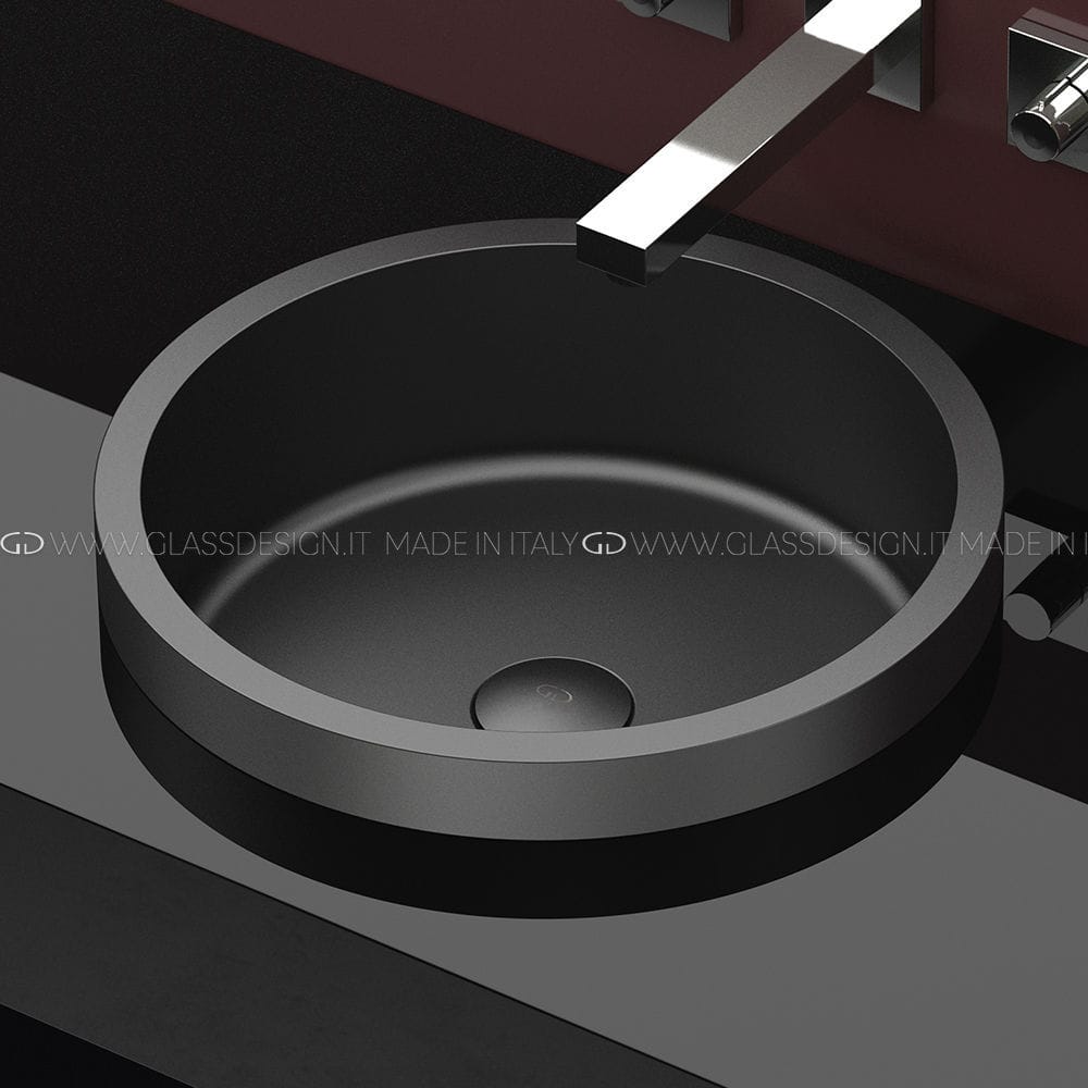 Builtin washbasin Tondo FL GLASS DESIGN Srl VetroFreddo® / without hole / without overflow