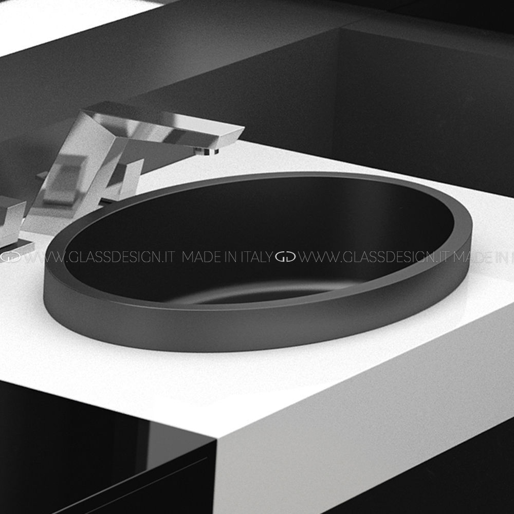 Builtin washbasin Ellisse FL Small/Large/XL GLASS DESIGN Srl