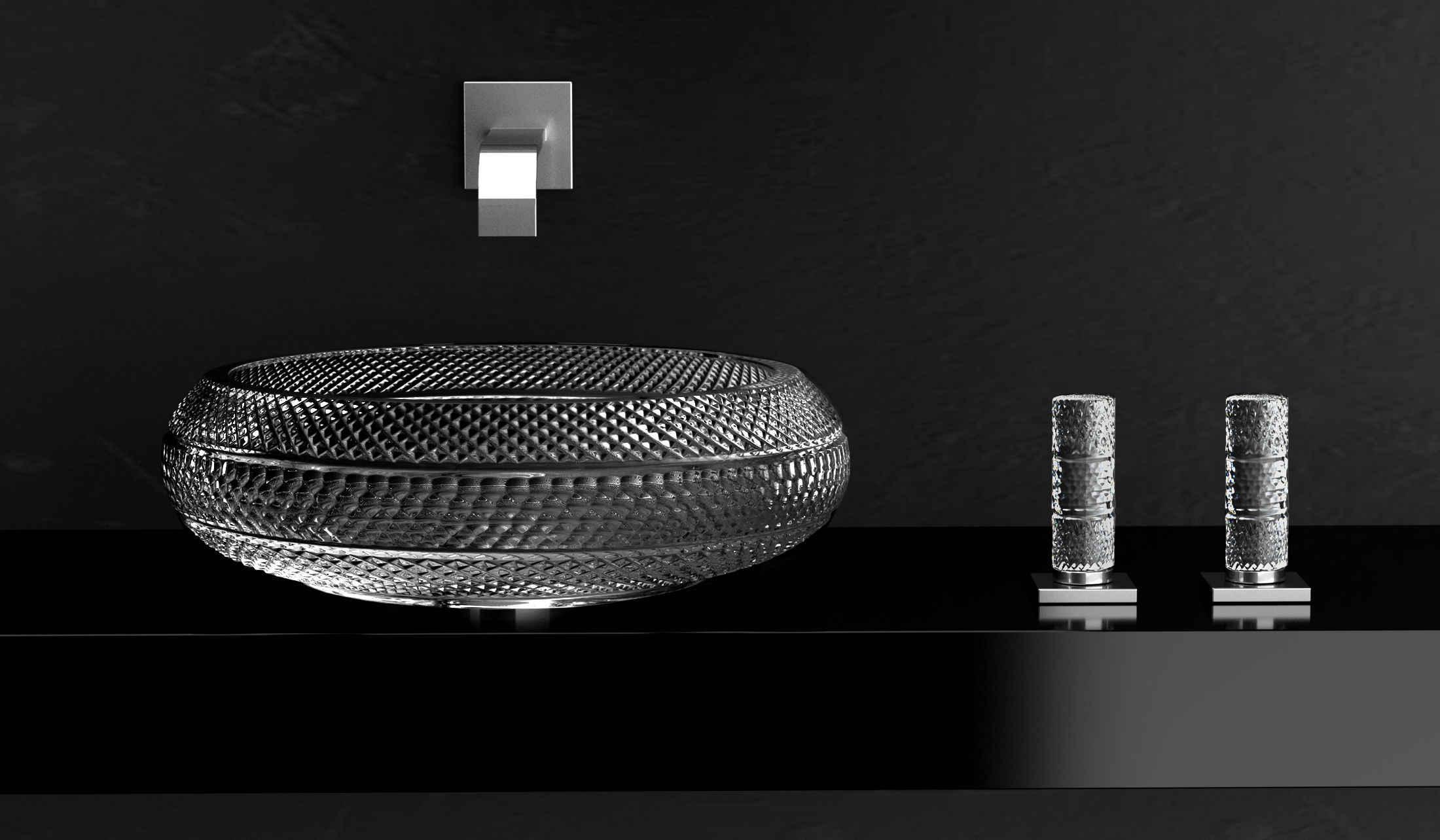 Doublehandle washbasin mixer tap GLAMOROUS RAMADA GLASS DESIGN Srl