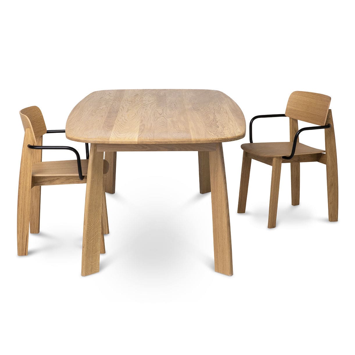 Contemporary table Stone Quodes oak / oak base / rectangular