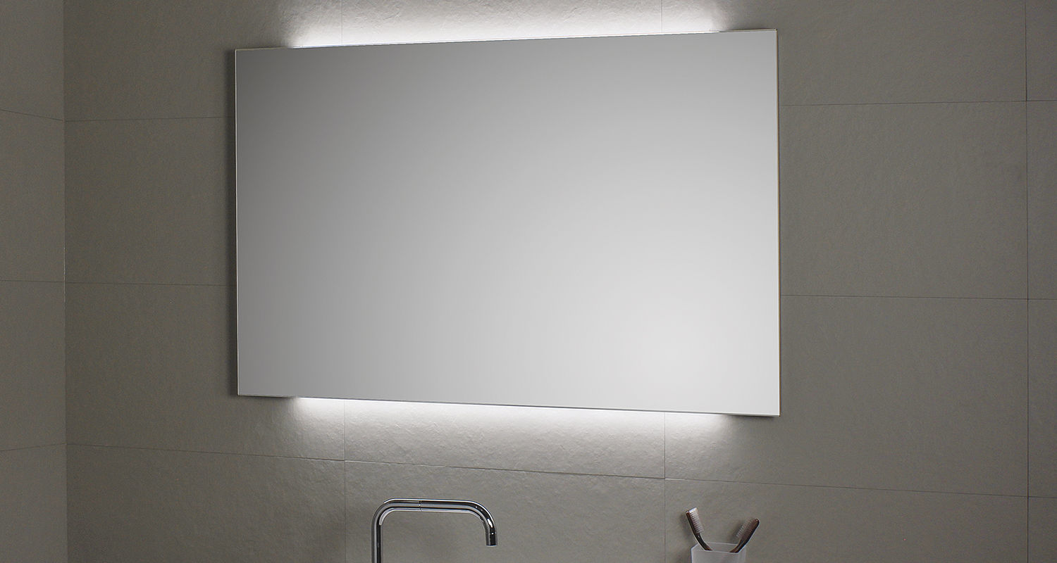 Wall Mounted Bathroom Mirror Ambiente 2 Lati Koh I Noor Led Illuminated Contemporary Rectangular