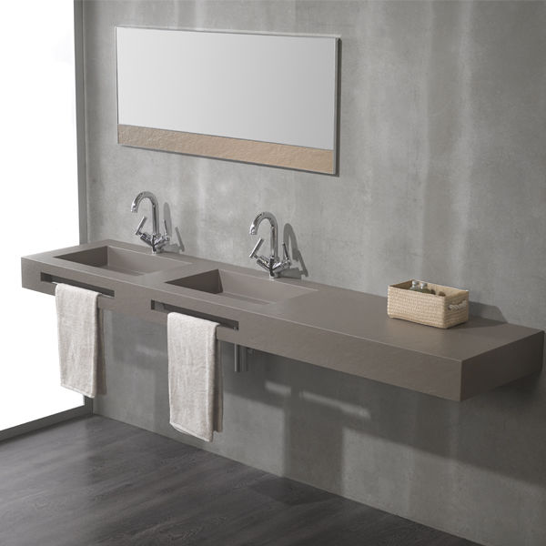 Double Vanity Top Composite With Towel Rack Infinity 2 Double Vanity Top Composite With Towel Rack Infinity 2