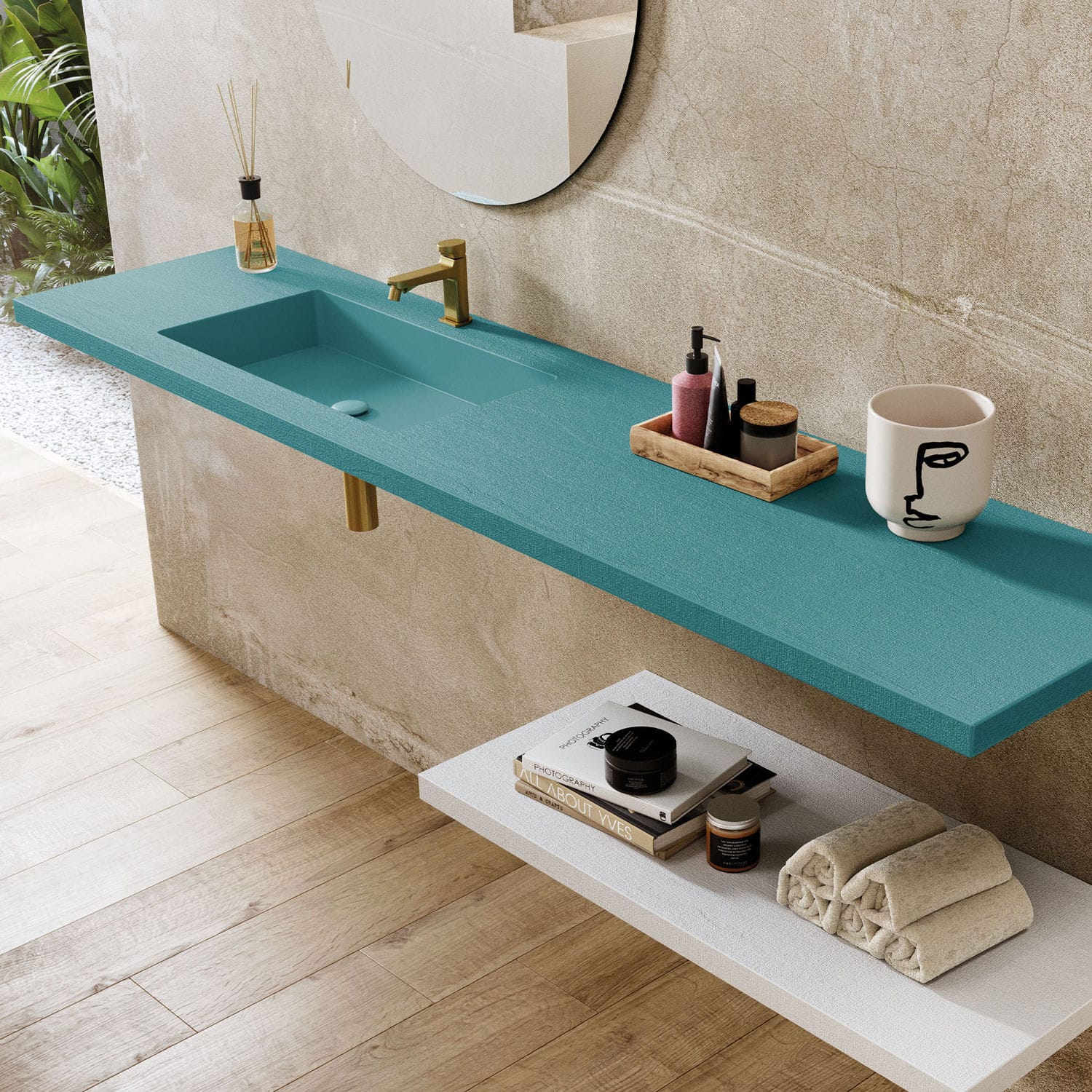 Slate vanity top INFINITY ACQUABELLA composite / custom