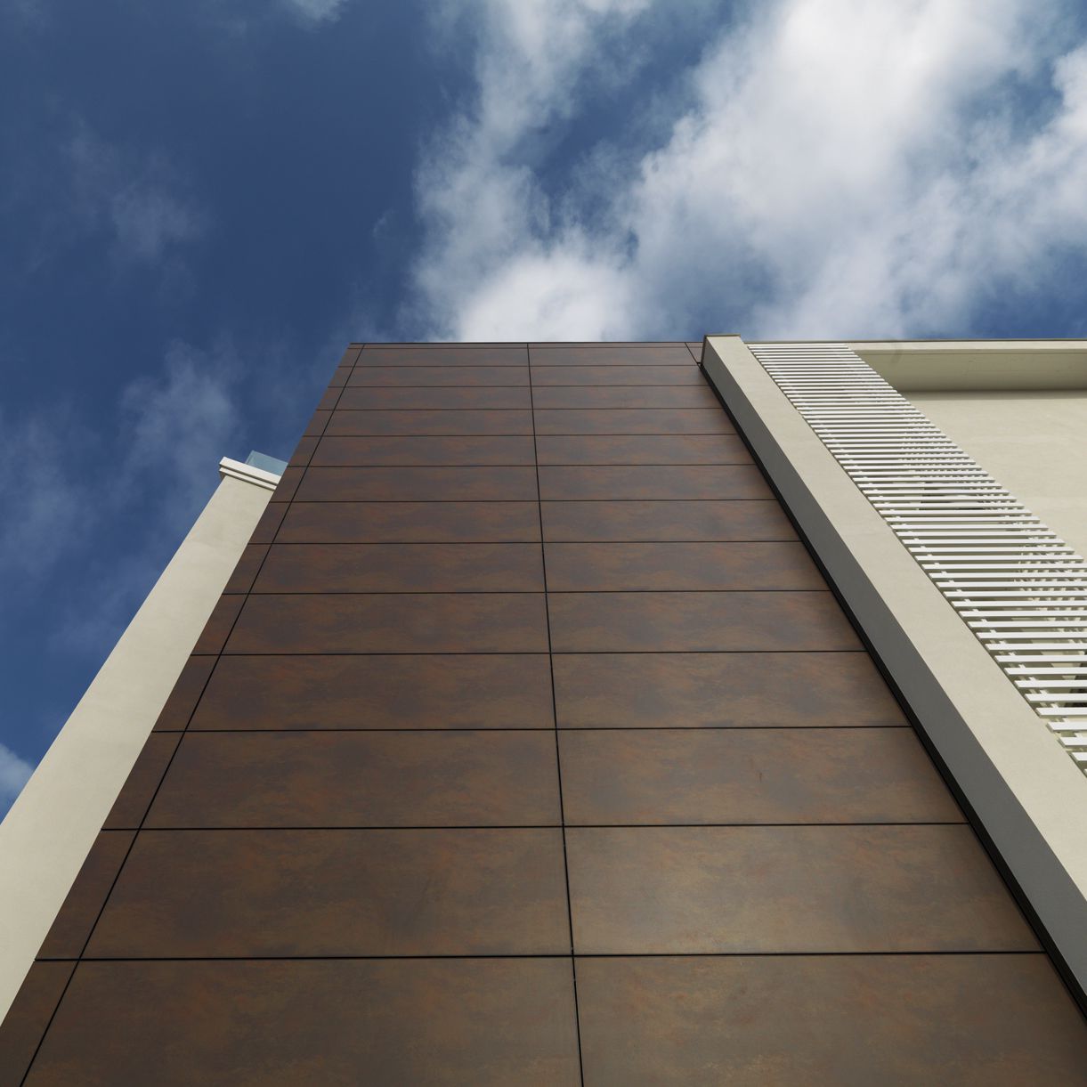 Panel cladding - OXIDE - LAMINAM - ceramic / vertical / textured